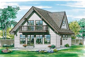 Cottage Exterior - Front Elevation Plan #47-363