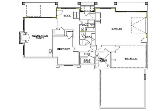 Floor Plan - Lower Floor for Traditional House Plan #5-264 - 5 bed, 4.5 bath