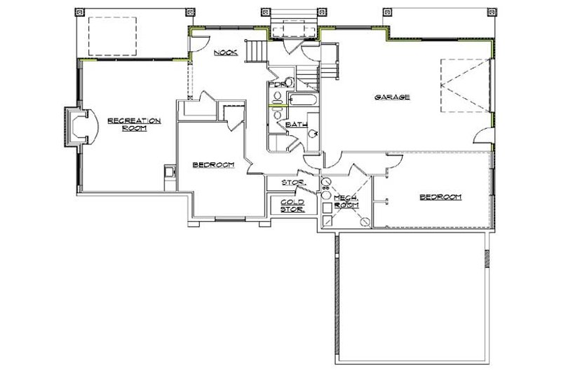 Home Plan - Floor Plan - Lower Floor for Traditional House Plan #5-264 - 5 bed, 4.5 bath