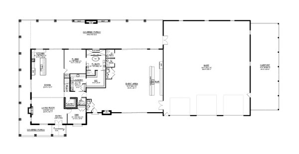 Barndominium Floor Plan - Main Floor Plan #1064-303