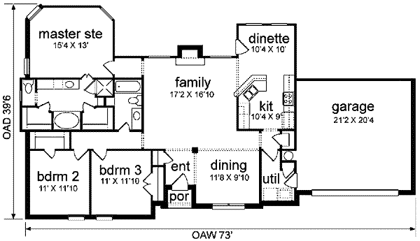 Traditional Floor Plan - Main Floor Plan #84-119
