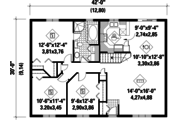 Country Style House Plan - 3 Beds 1 Baths 1260 Sq/Ft Plan #25-4807 Floor 