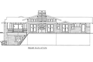 Exterior - Rear Elevation for Craftsman House Plan #117-648 - 4 bed, 3 bath