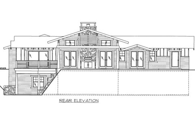 House Design - Exterior - Rear Elevation for Craftsman House Plan #117-648 - 4 bed, 3 bath