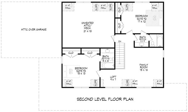 Farmhouse Floor Plan - Upper Floor Plan #932-1155