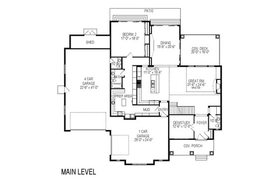 Floor Plan - Main Floor for Country House Plan #920-14 - 7 bed, 5.5 bath