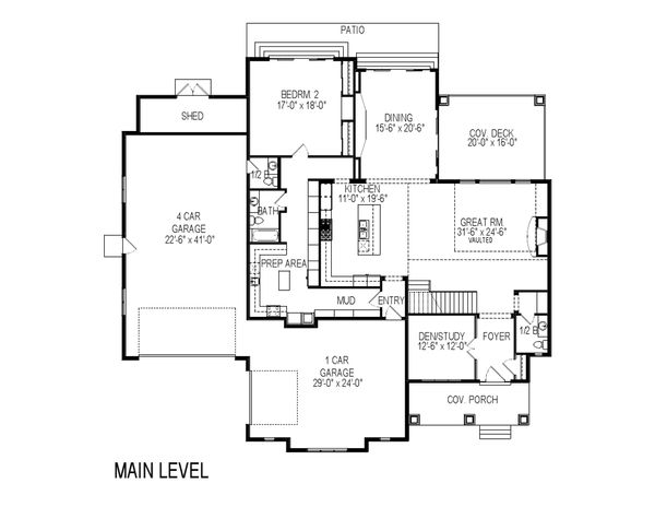 House Design - Country Floor Plan - Main Floor Plan #920-14
