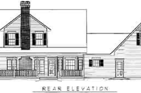 Exterior - Rear Elevation for Country House Plan #11-203 - 3 bed, 2.5 bath
