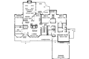 Floor Plan - Main Floor for Traditional House Plan #60-276 - 4 bed, 3 bath