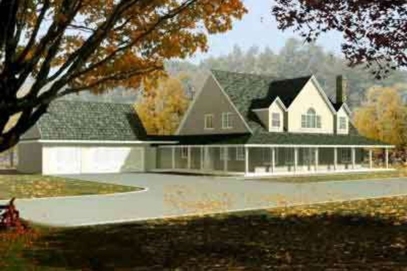 Country Style House Plan - 4 Beds 4 Baths 3240 Sq/Ft Plan #1-802