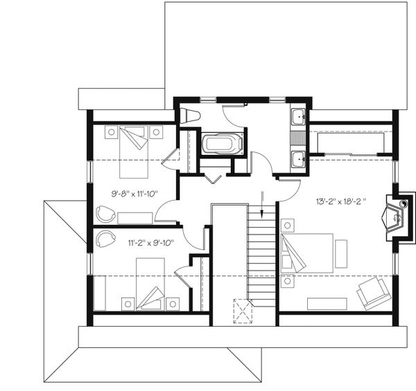 House Plan Design - Country Floor Plan - Upper Floor Plan #23-2669