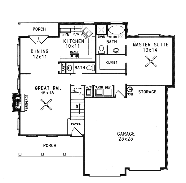 Dream House Plan - Traditional Floor Plan - Main Floor Plan #14-216
