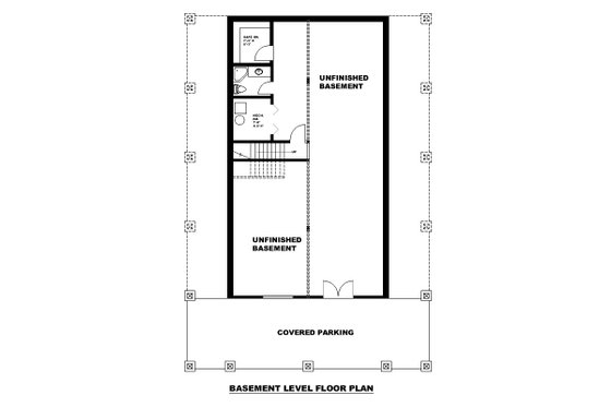 Floor Plan - Lower Floor for Craftsman House Plan #117-978 - 3 bed, 2.5 bath
