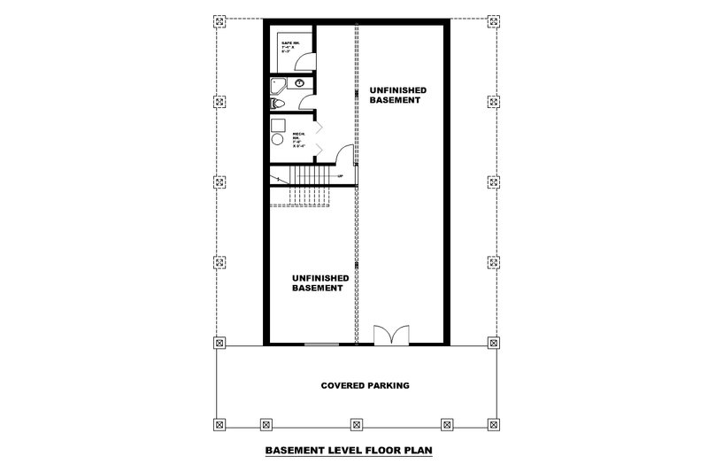 Architectural House Design - Floor Plan - Lower Floor for Craftsman House Plan #117-978 - 3 bed, 2.5 bath