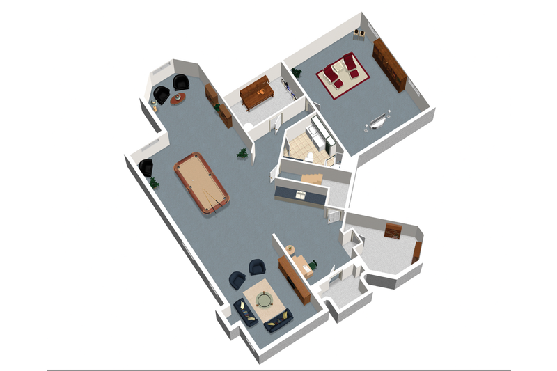 Architectural House Design - Floor Plan - Lower Floor 1 for European House Plan #25-4695 - 2 bed, 2 bath