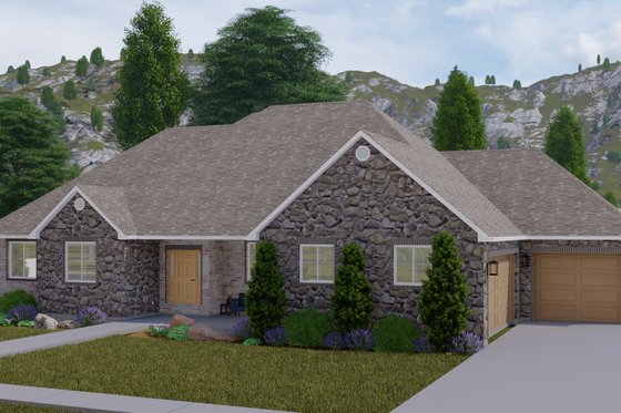 Exterior - Front Elevation 3 for Traditional House Plan #1060-107 - 3 bed, 2.5 bath