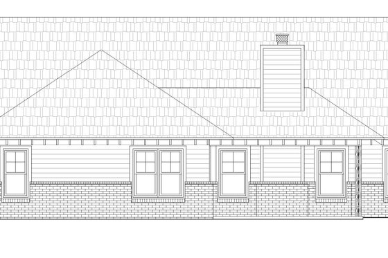 Exterior - Rear Elevation for Craftsman House Plan #932-174 - 3 bed, 2 bath
