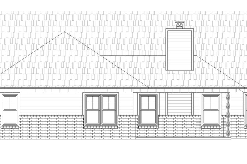 House Design - Exterior - Rear Elevation for Craftsman House Plan #932-174 - 3 bed, 2 bath