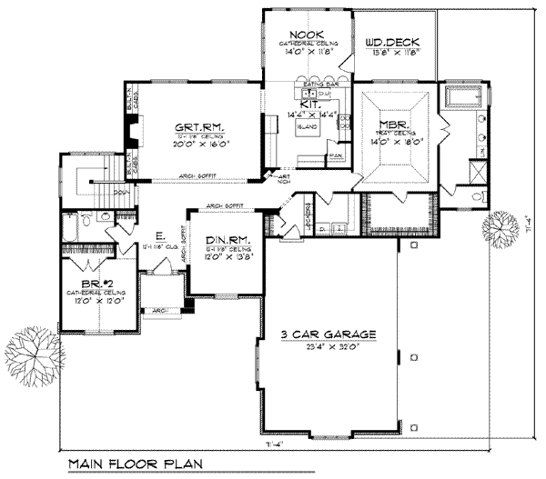 Dream House Plan - European Floor Plan - Main Floor Plan #70-777