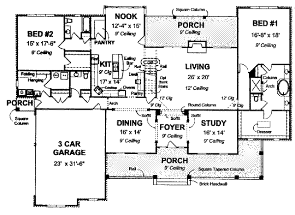 Country Floor Plan - Main Floor Plan #20-1685
