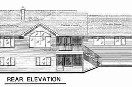 Exterior - Rear Elevation for Ranch House Plan #18-9202 - 2 bed, 2.5 bath