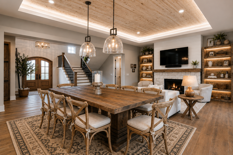 Architectural House Design - Interior - Dining Room for Farmhouse House Plan #928-457 - 4 bed, 6.5 bath