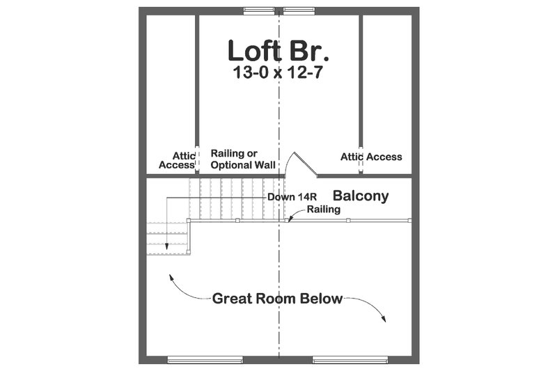 Dream House Plan - Floor Plan - Upper Floor for Cottage House Plan #126-140 - 2 bed, 1 bath