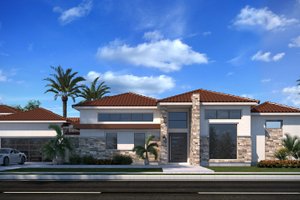 Architectural House Design - Mediterranean Exterior - Front Elevation Plan #1073-24