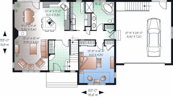 House Design - Country Floor Plan - Main Floor Plan #23-726