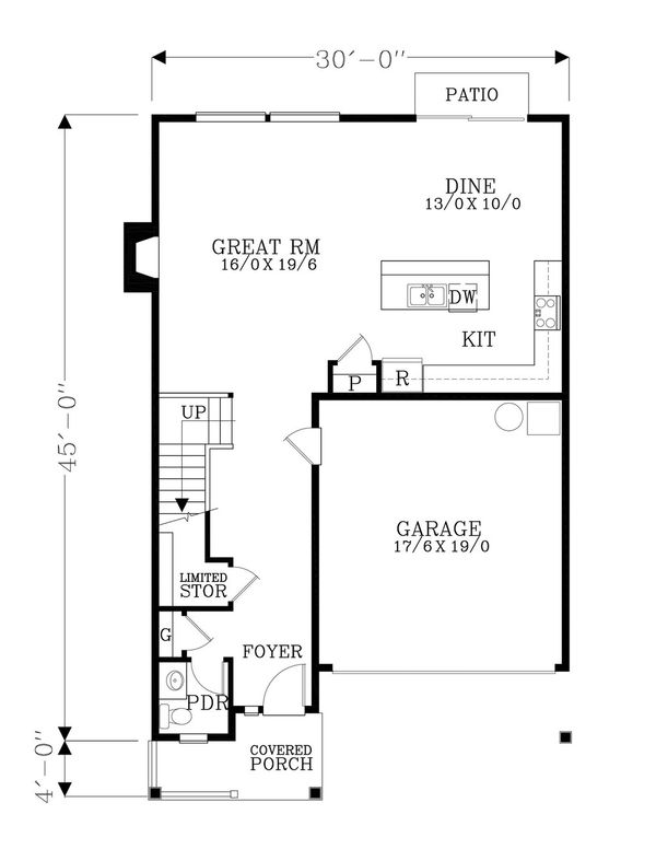Craftsman Floor Plan - Main Floor Plan #53-495