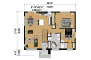 Contemporary Style House Plan - 2 Beds 1 Baths 972 Sq/Ft Plan #25-4312 