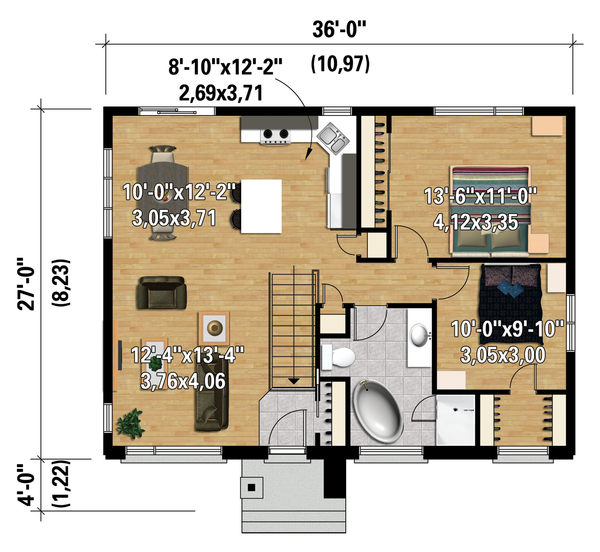 Architectural House Design - Contemporary Floor Plan - Main Floor Plan #25-4312
