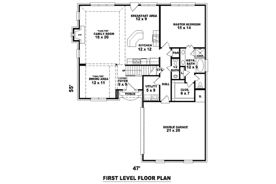 Floor Plan - Main Floor for European House Plan #81-1419 - 3 bed, 2.5 bath
