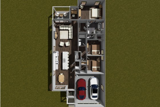Floor Plan - Main Floor 1 for Contemporary House Plan #513-2286 - 3 bed, 2 bath