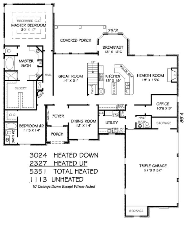 European Floor Plan - Main Floor Plan #424-384