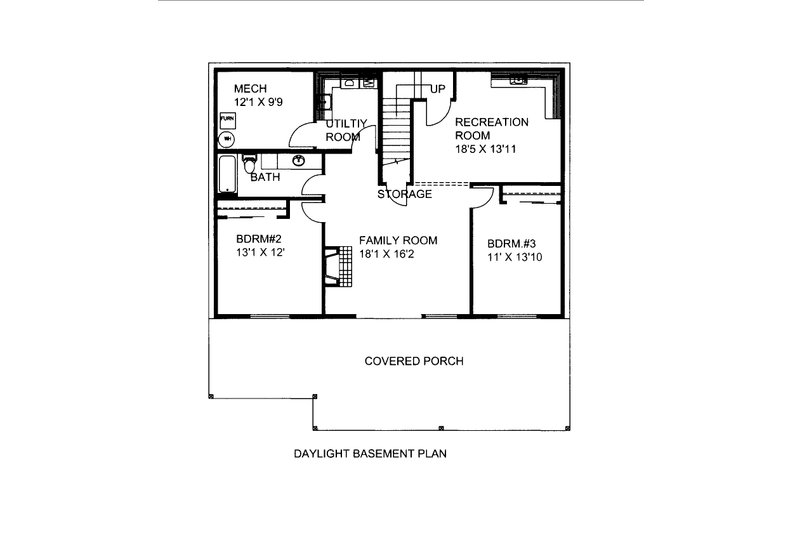 Dream House Plan - Floor Plan - Lower Floor for Craftsman House Plan #117-893 - 3 bed, 3 bath