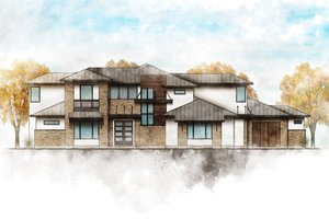 Dream House Plan - Contemporary Exterior - Front Elevation Plan #80-217