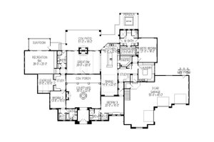 Floor Plan - Main Floor for Mediterranean House Plan #920-88 - 3 bed, 4 bath