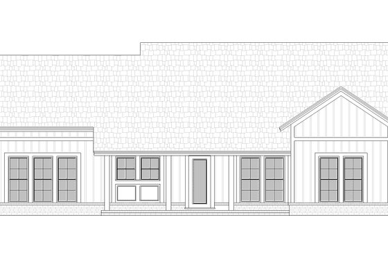 Exterior - Rear Elevation 1 for Farmhouse House Plan #45-631 - 3 bed, 2 bath
