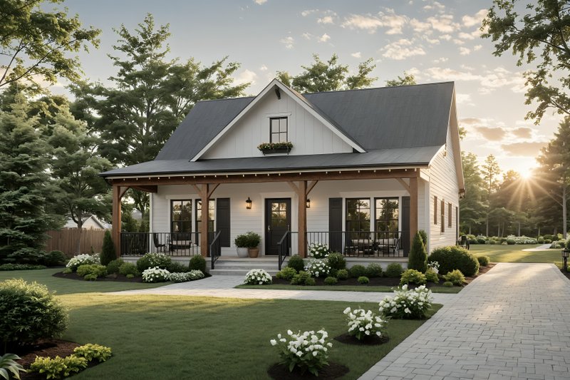 Dream House Plan - Farmhouse Exterior - Front Elevation Plan #21-499