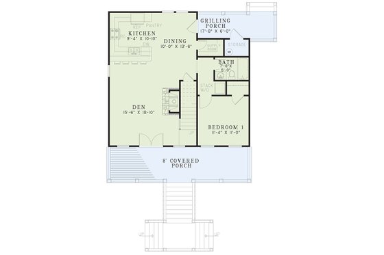 Floor Plan - Main Floor for Country House Plan #17-3270 - 3 bed, 2 bath