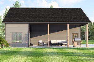 Exterior - Other Elevation 2 for Ranch House Plan #1064-386 - 1 bed, 1 bath