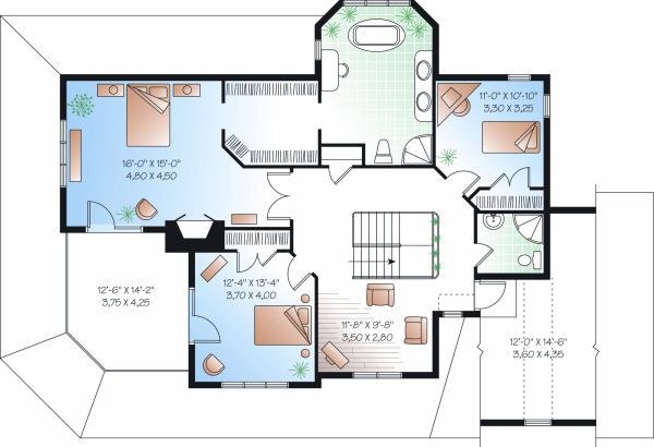 Traditional Floor Plan - Upper Floor Plan #23-871