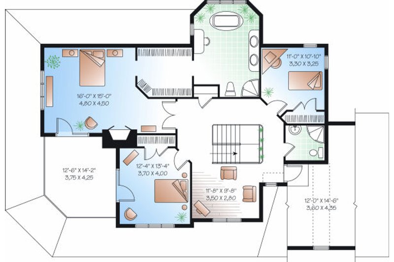 Home Plan - Floor Plan - Upper Floor for Traditional House Plan #23-871 - 3 bed, 2.5 bath