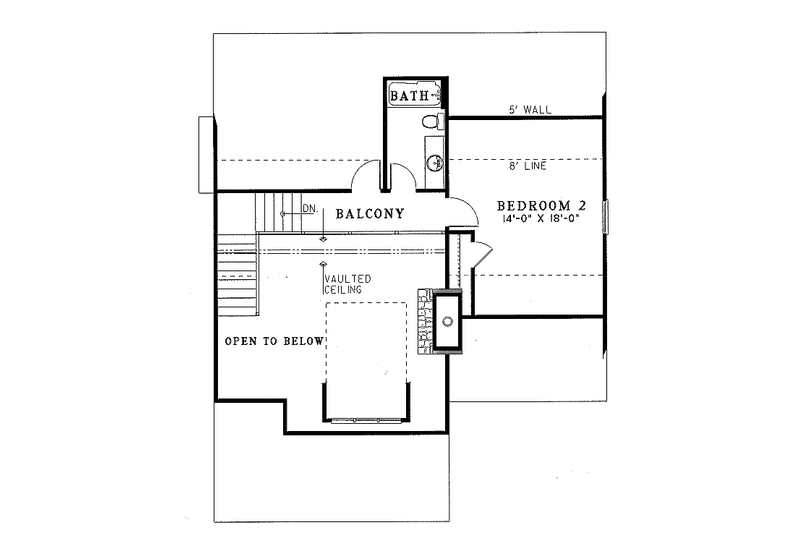 Dream House Plan - Floor Plan - Upper Floor for Country House Plan #17-2022 - 2 bed, 2 bath