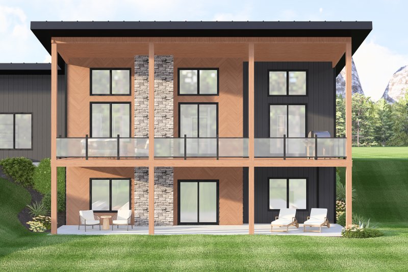 Home Plan - Exterior - Rear Elevation 2 for Contemporary House Plan #1064-464 - 1 bed, 1.5 bath