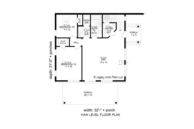 House Plan Design - Floor Plan - Main Floor for Modern House Plan #932-738 - 3 bed, 2 bath