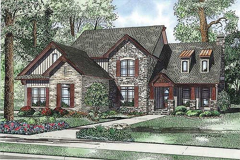 Architectural House Design - Craftsman Exterior - Front Elevation Plan #17-2384