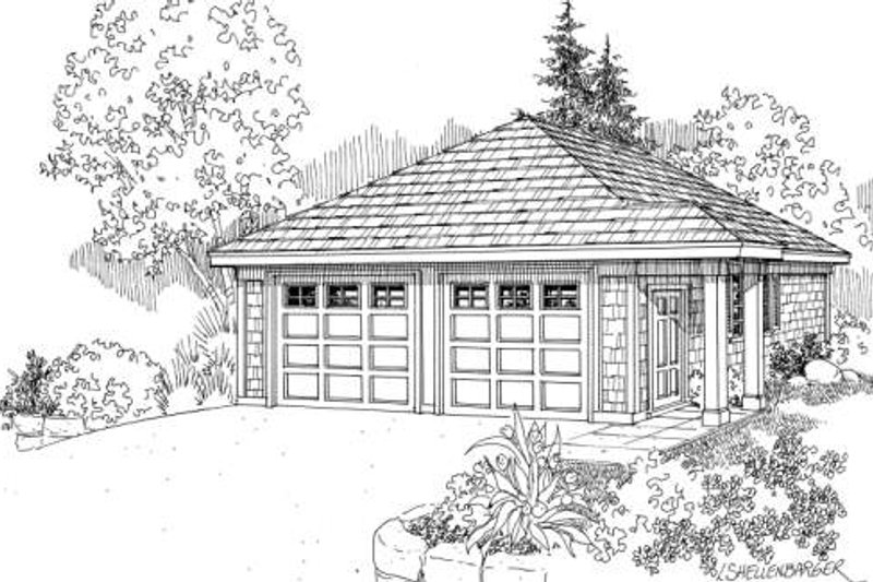 Architectural House Design - Craftsman Exterior - Front Elevation Plan #124-634