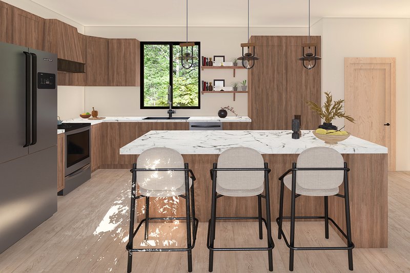 House Blueprint - Interior - Kitchen for Modern House Plan #124-1426 - 3 bed, 2 bath